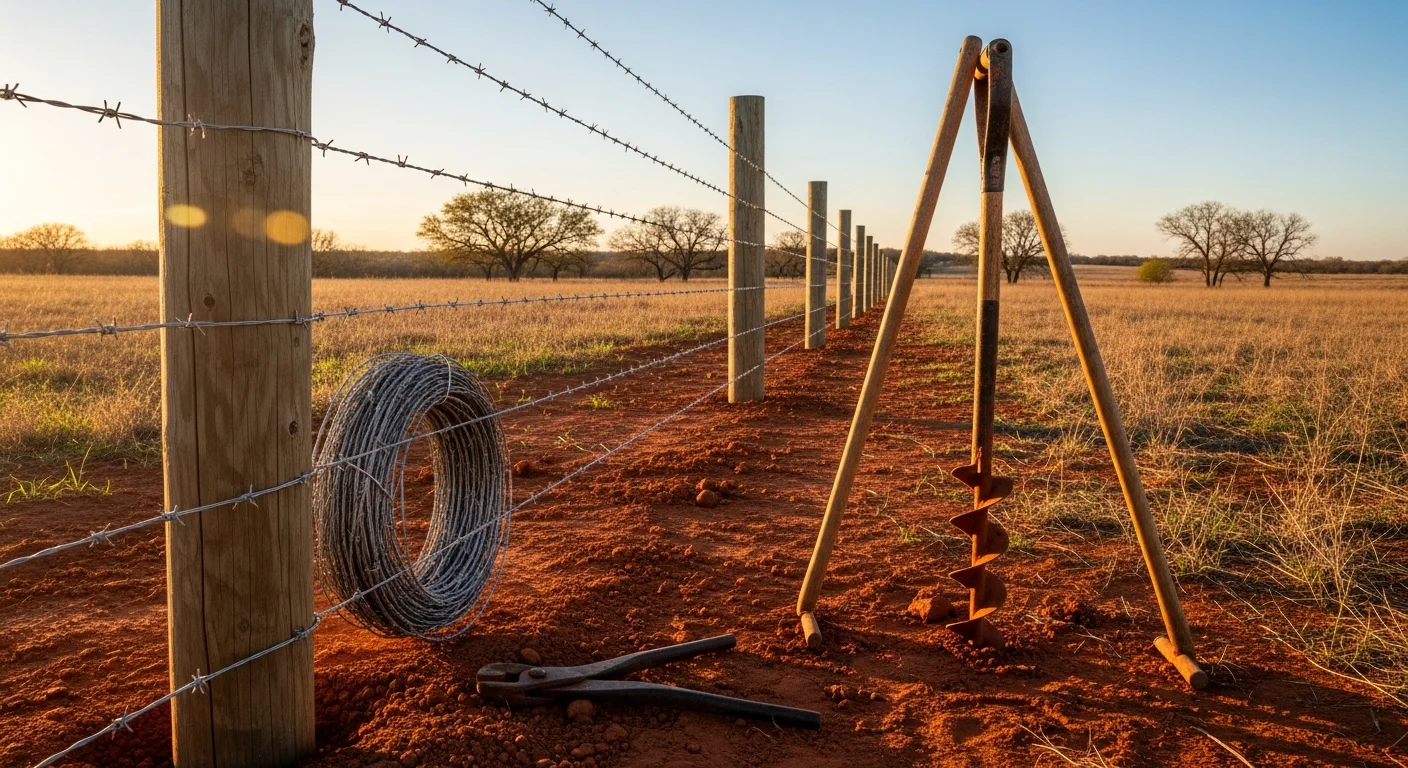 Barbwire and field fence installation